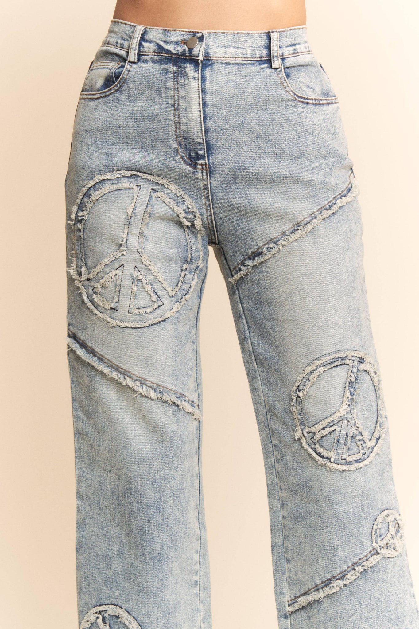 Peace Out Cropped Denim Jeans