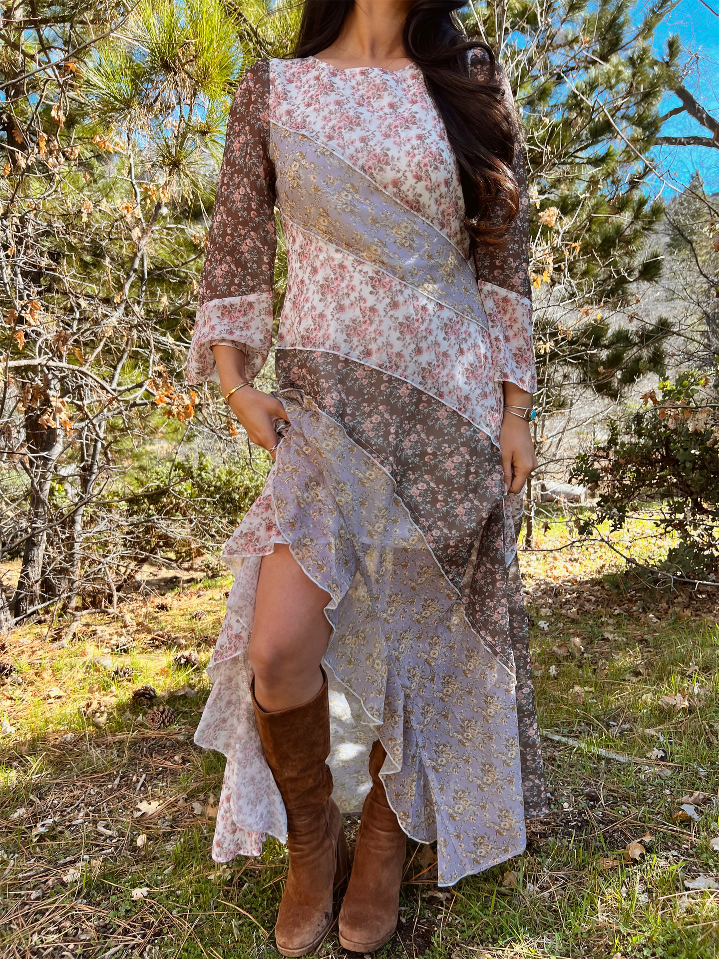 evening primrose print lace maxi dress Women's Red Evening Primrose Print Lace Maxi Dress
