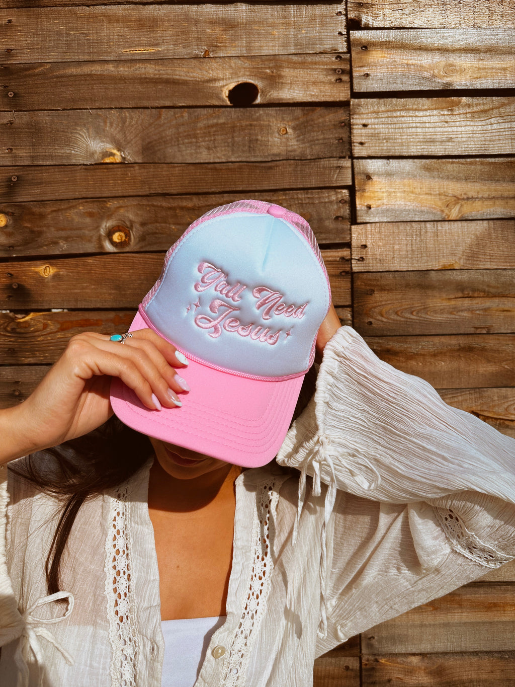 Y'all Need Jesus Hat-Pink