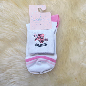 Howdy Cowgirl Embroidered Socks