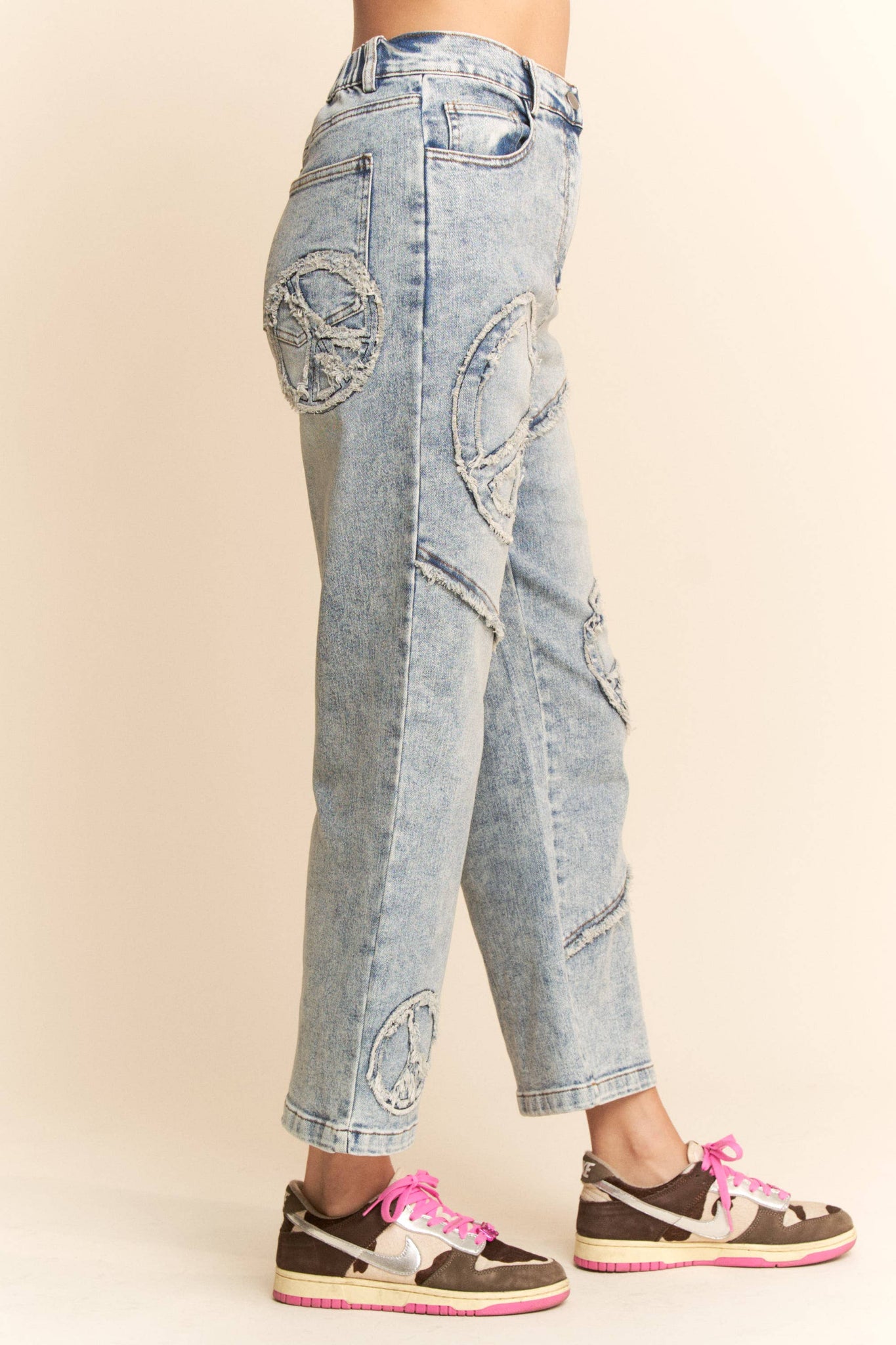 Peace Out Cropped Denim Jeans