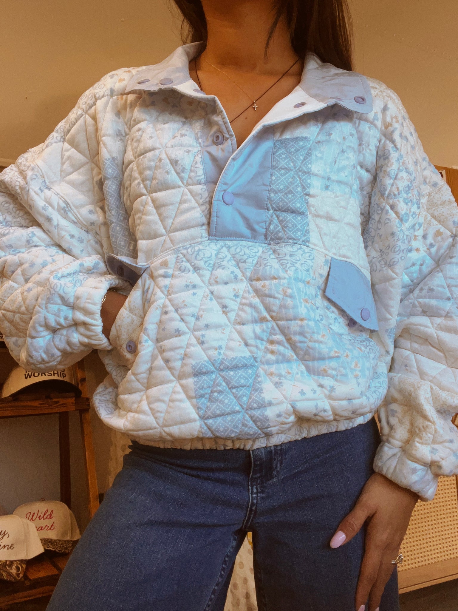 Sunday Stroll Pullover-Blue