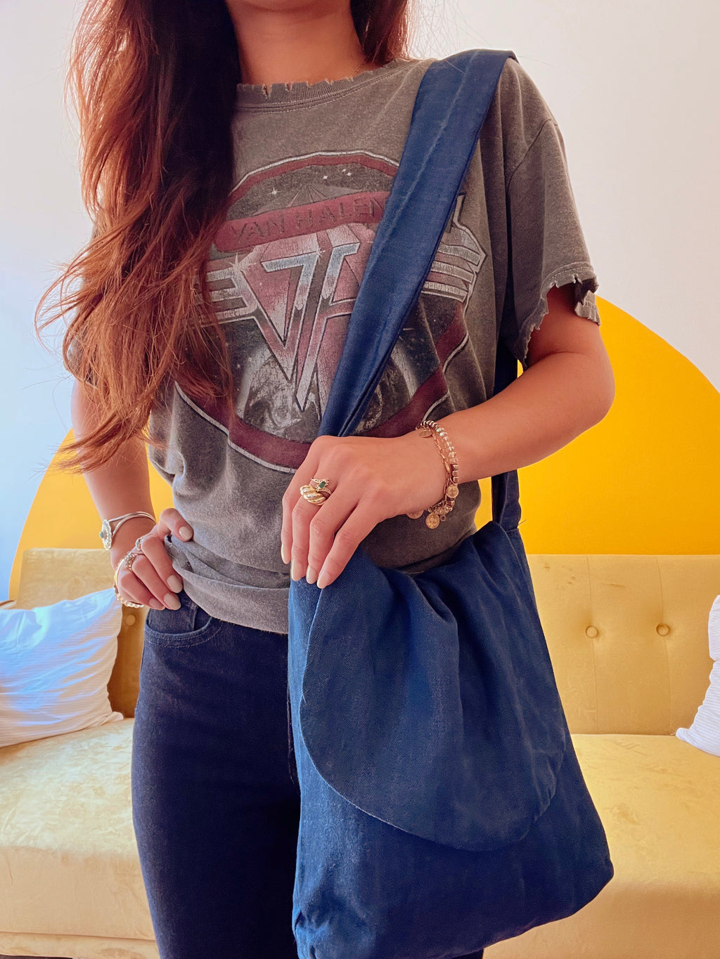 Denim Flap Bag