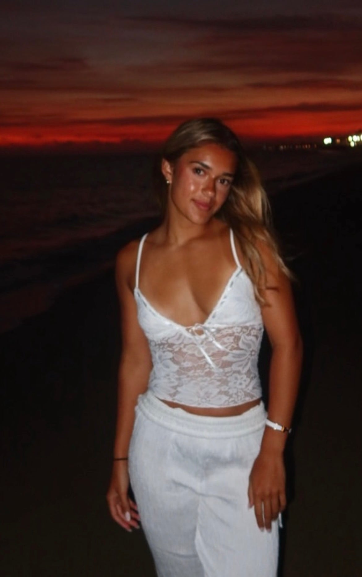Honkytonk Lace Top-White