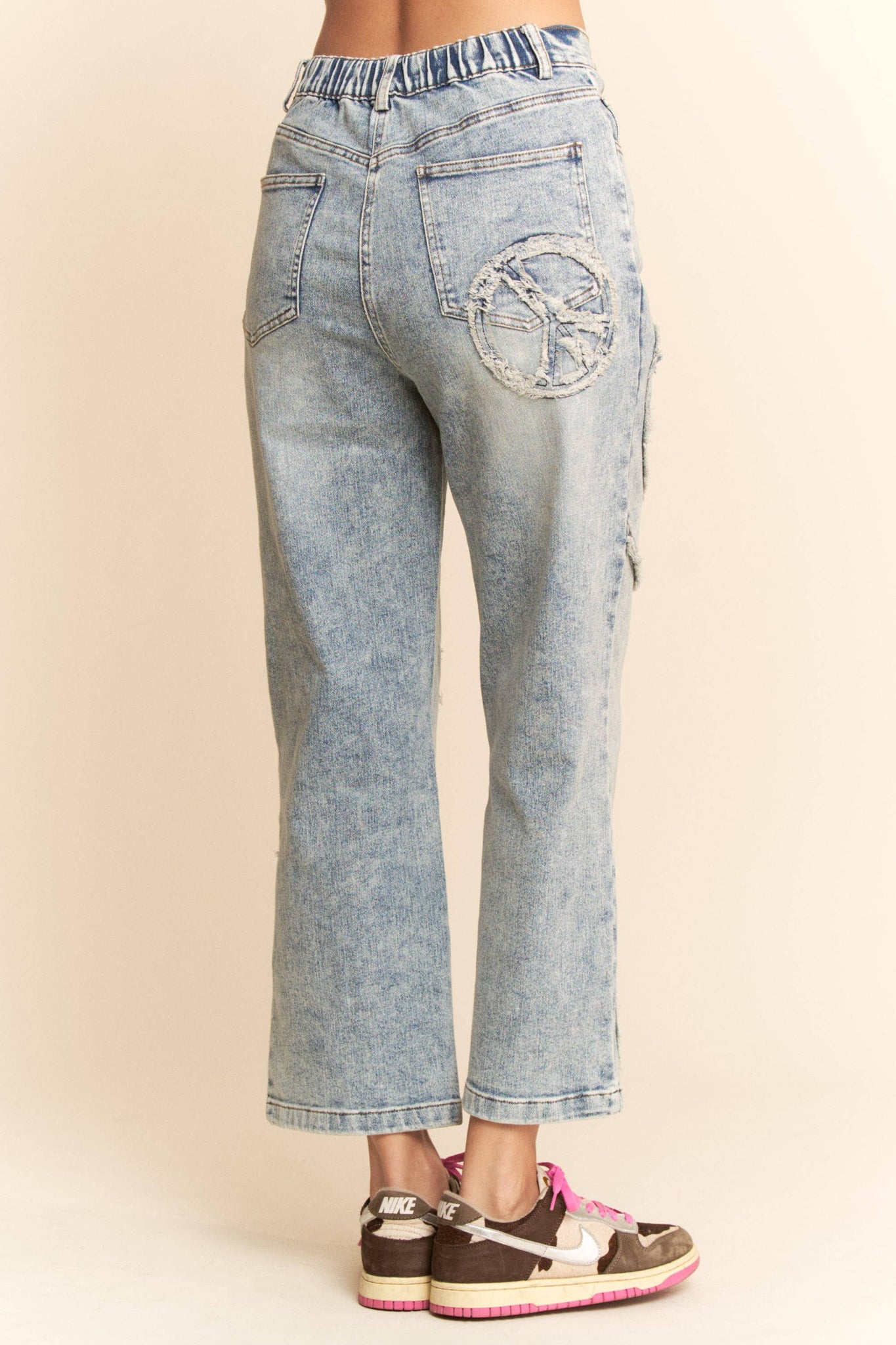 Peace Out Cropped Denim Jeans
